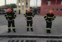 Bombeiros da Pampilhosa a caminho de Fátima com 30 kg de equipamento cada um