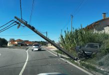 Despiste contra poste de iluminação na Mealhada
